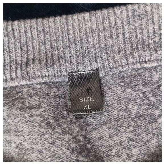 Robert Comstock Sweater Pullover Mens XL Cashmere Wool Blue Grey - Picture 3 of 4